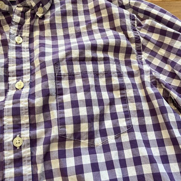 J.Crew Factory Shirt Size M Purple/White Slim Button Up Gingham Check - Picture 3 of 9